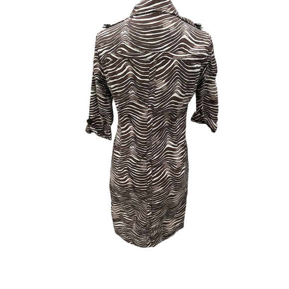 Tory Burch zebra print shirt dress 2 - Picture 4 of 10